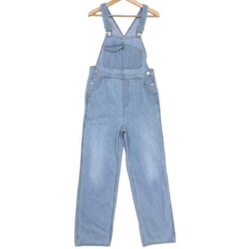 Outerknown Voyage Overall Organic Cotton Denim Light Wash Blue Carpenter Small